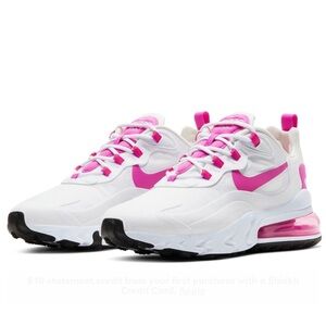 Nike Air Max 270 React Shoes, Pink/White, Size Women’s 10